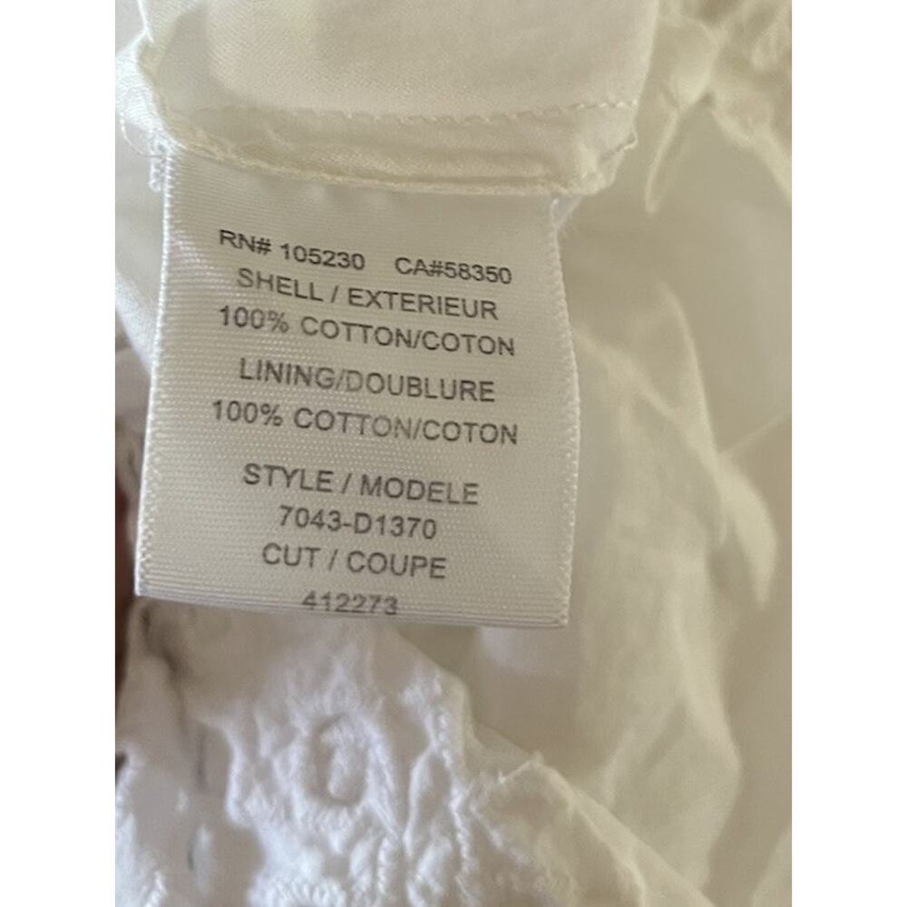 Joie Natrina White Eyelet Cotton Dress Sleeveless A-Line Scoop Neck Pockets XS - Picture 7 of 7